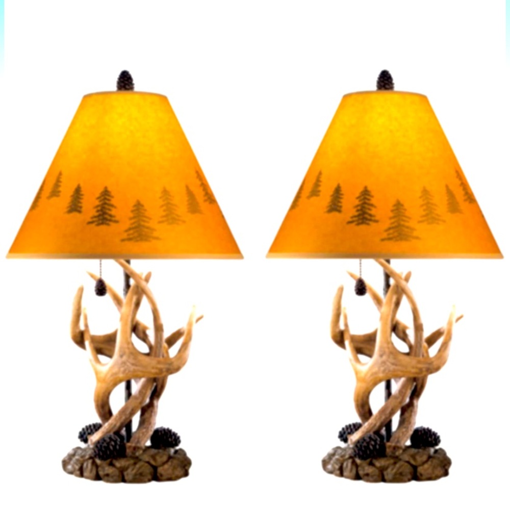 2 Rustic cabin lamps